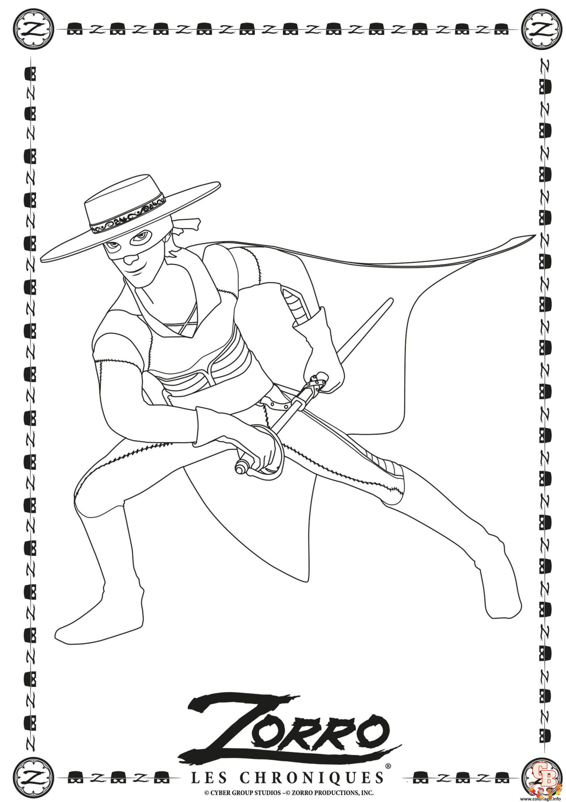 Plansa de colorat Zorro