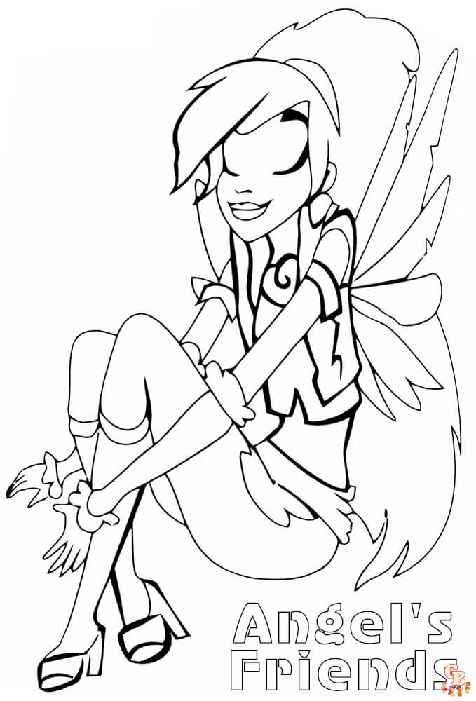 Angels Friends coloring page