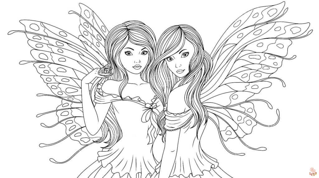Desenho de Anjos Amigos para colorir
