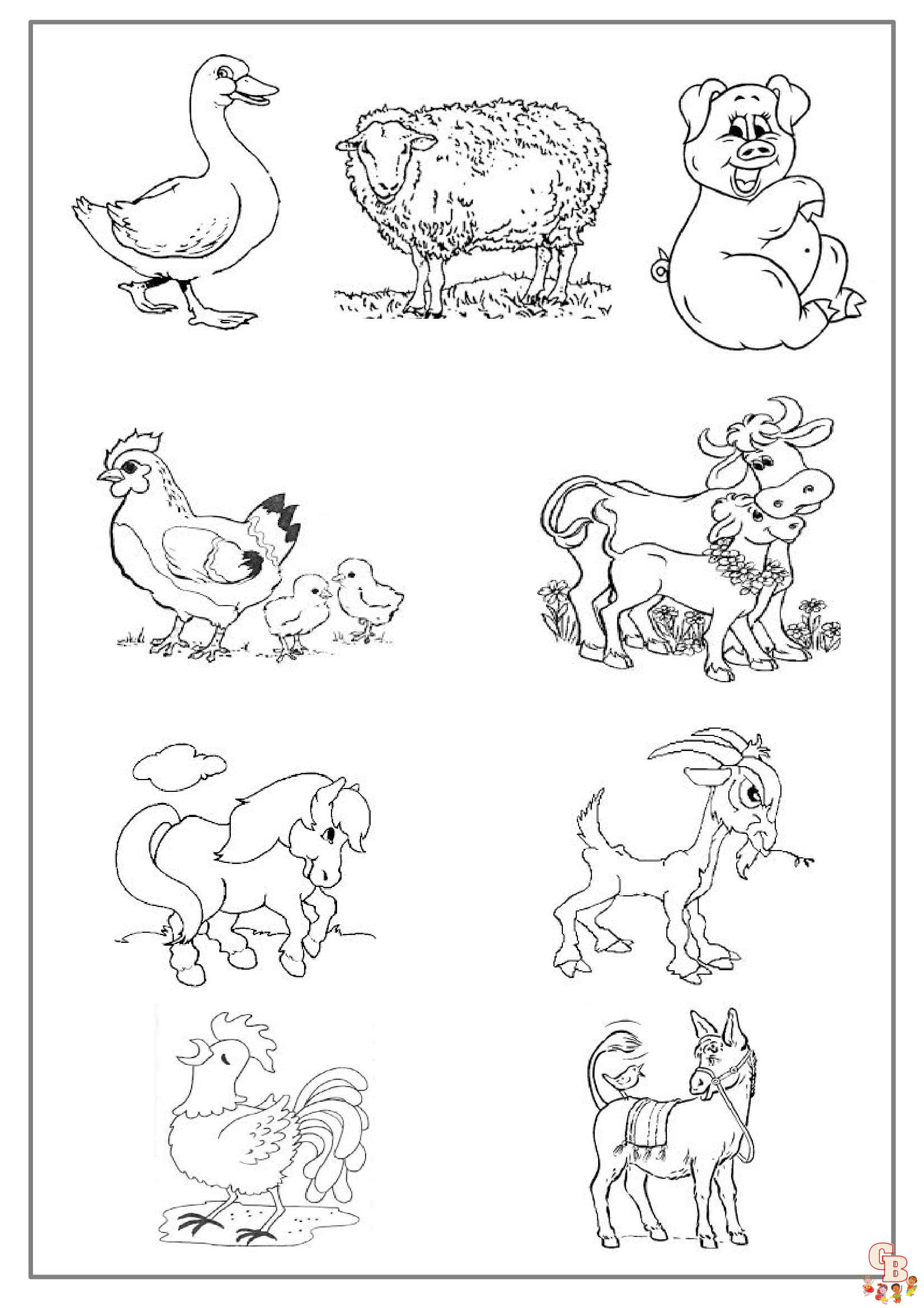 coloring farm animals