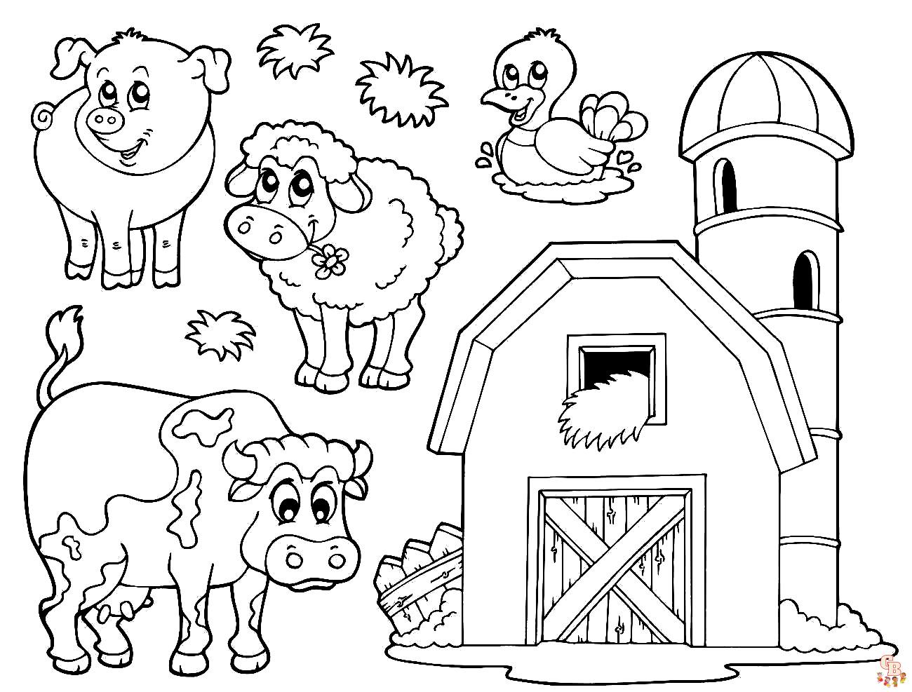 coloring farm animals