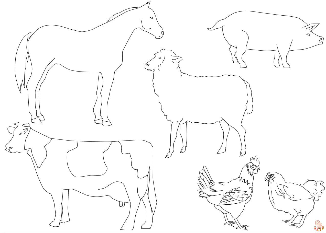 çiftlik hayvanlarını boyama