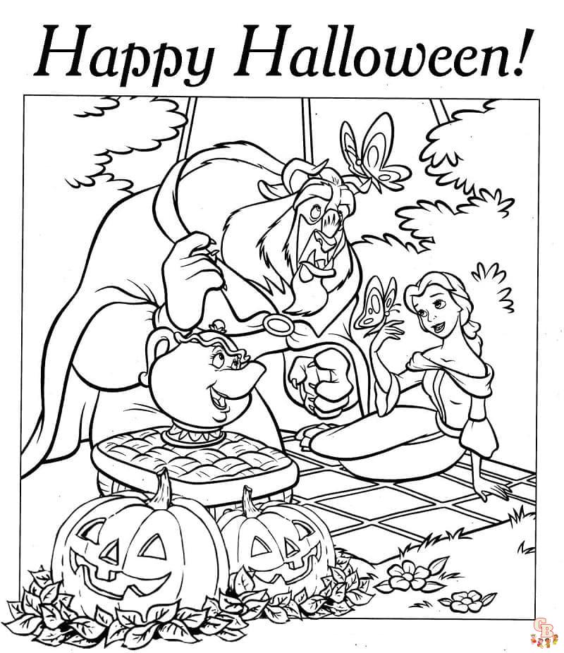 pagina da colorare di halloween disney