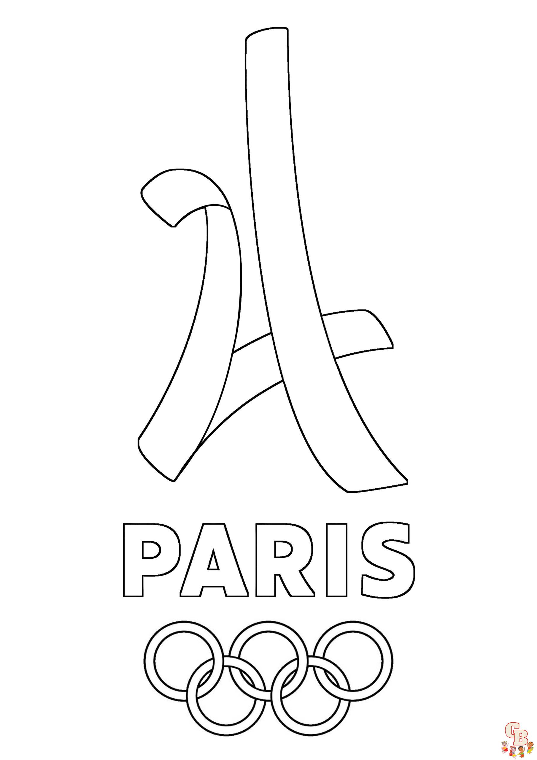 coloriage logo paris jeux olympiques