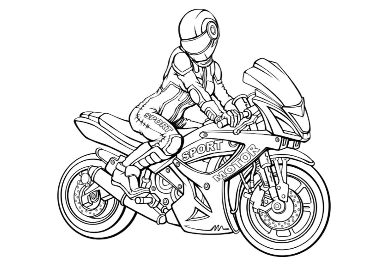 coloriage pages moto