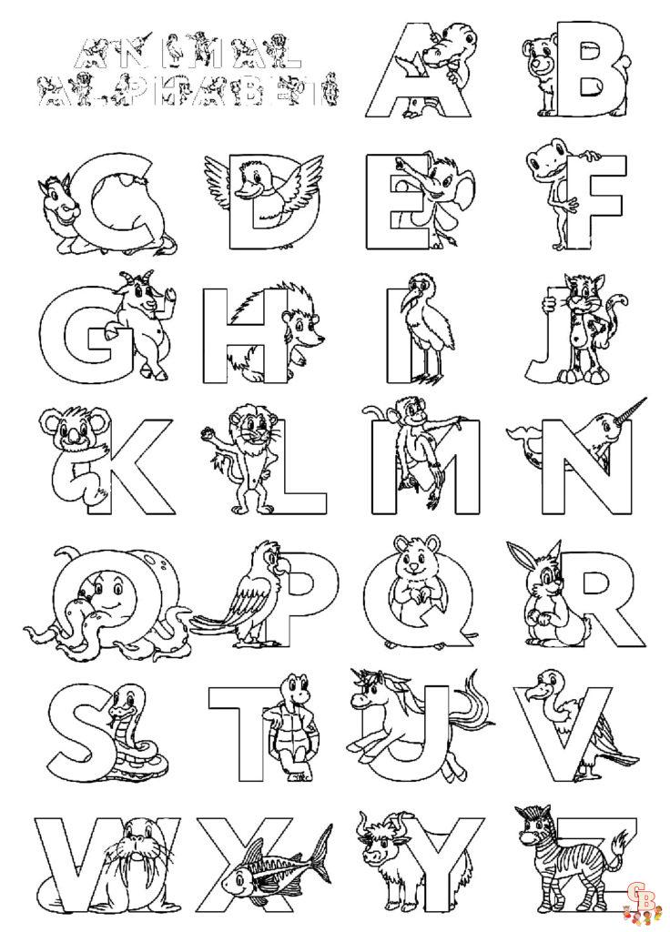 Coloriage Alphabet Des Animaux
