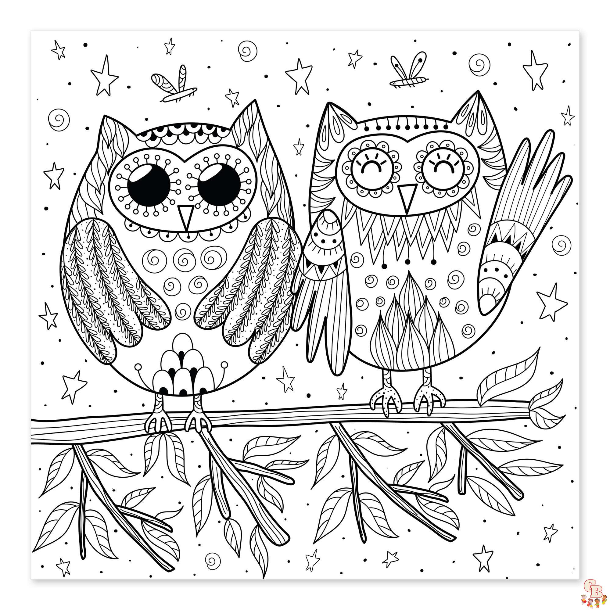 Coloriage Chouettes