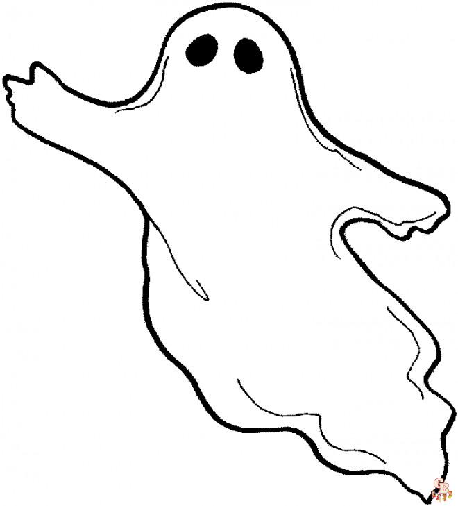 Pagina da colorare del fantasma di Halloween