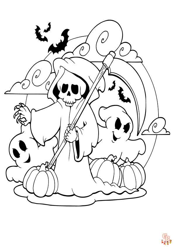 Página para colorir fantasma de Halloween