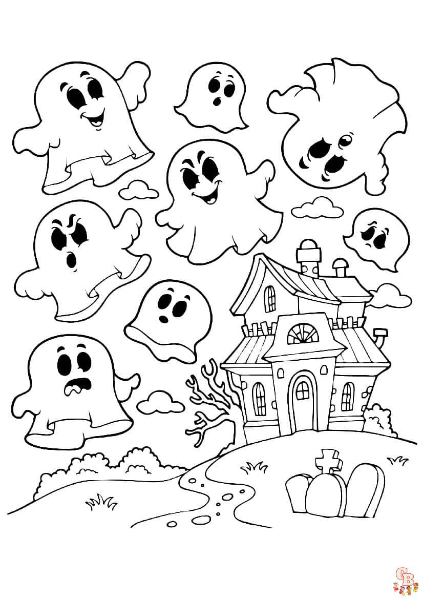 Halloween spook kleurplaat