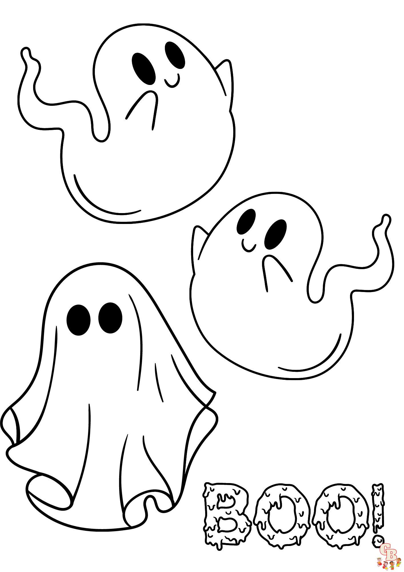 Página para colorear de fantasmas de Halloween
