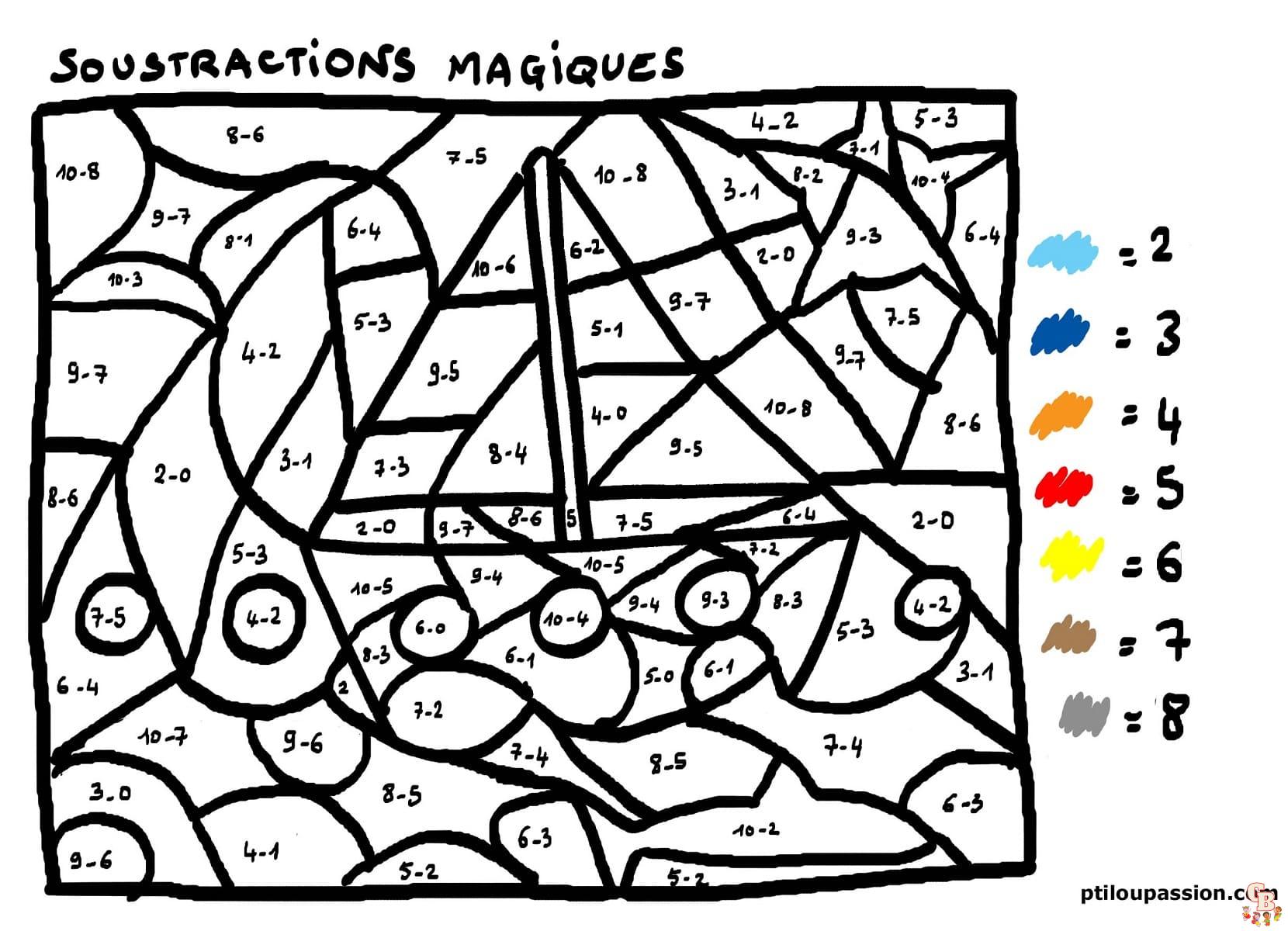Coloriage Magique Soustraction