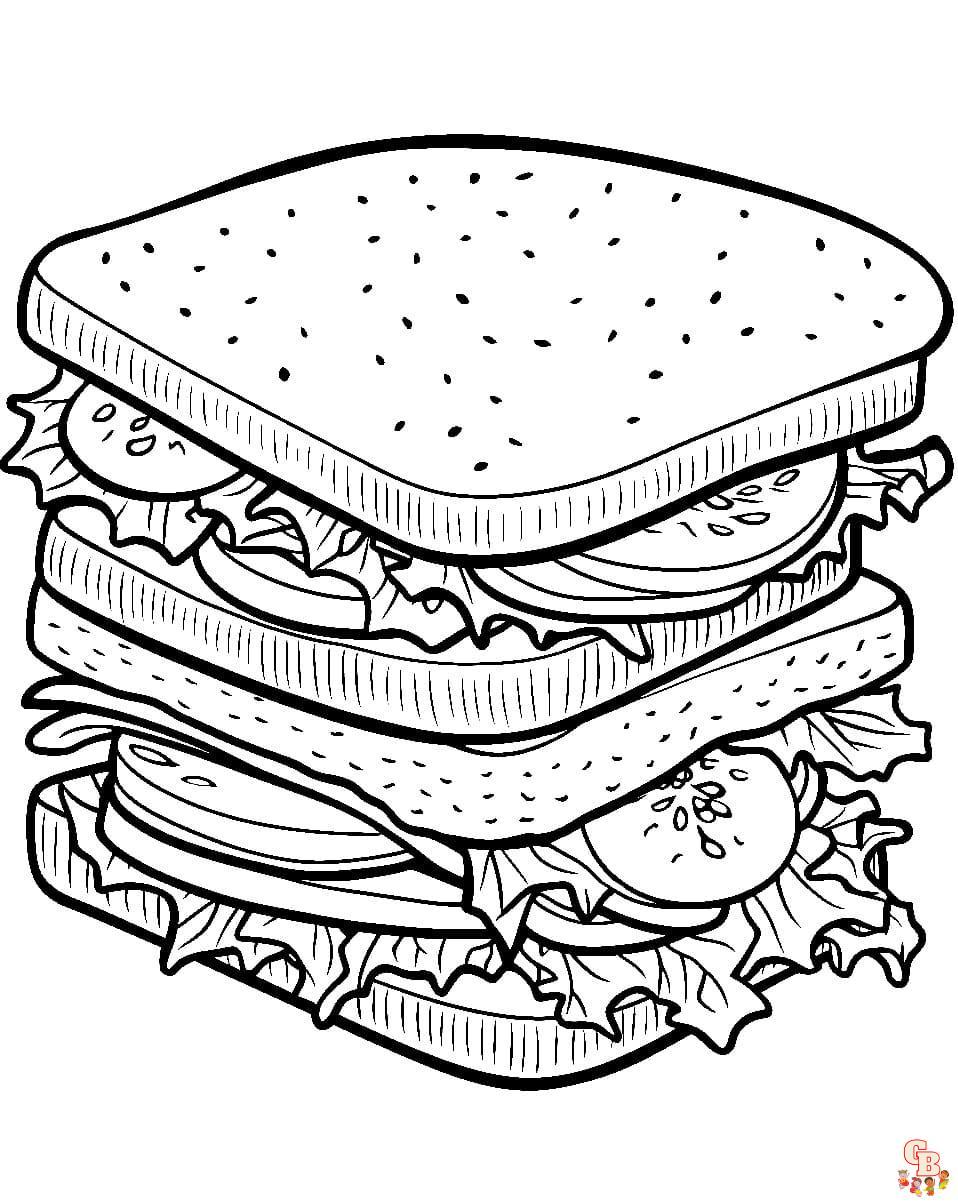 Coloriage Tellement de sandwich