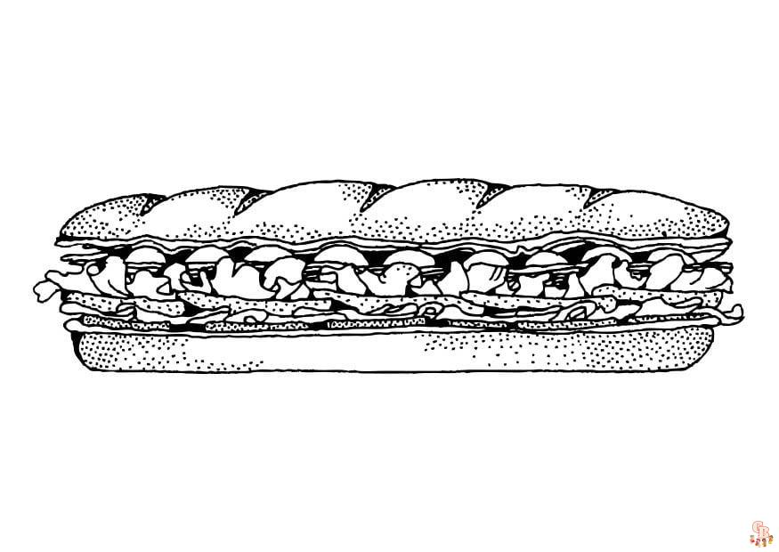 Coloriage Tellement de sandwich