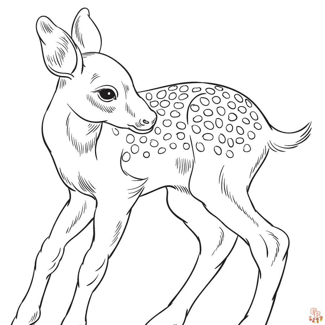 Coloriage biche bebe cerf