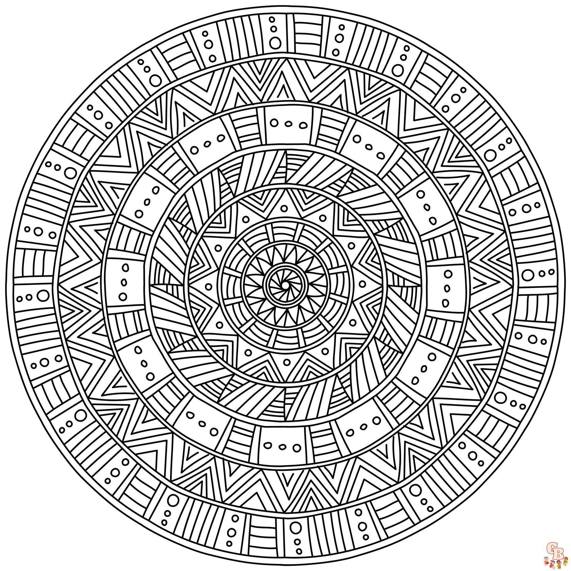 Coloriage Le mandala est un dessin inscrit dans un cercle