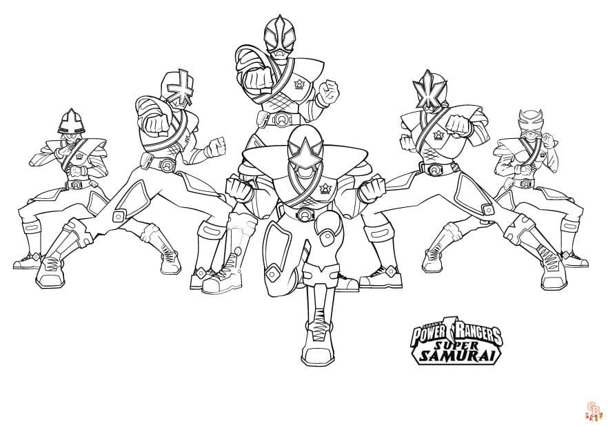 Coloriage Logo Power Rangers Super Megaforce