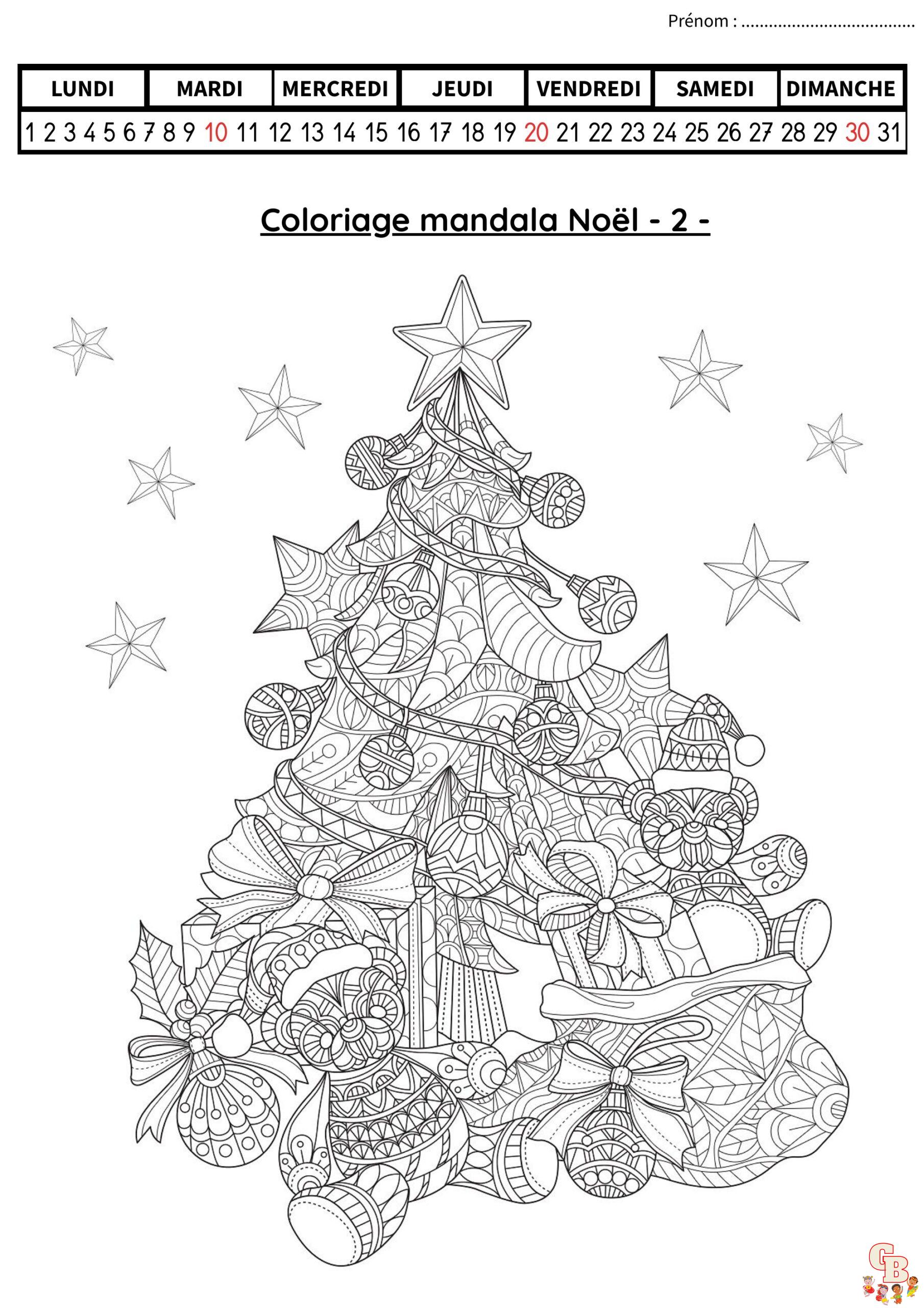 Coloriage Mandala Noel
