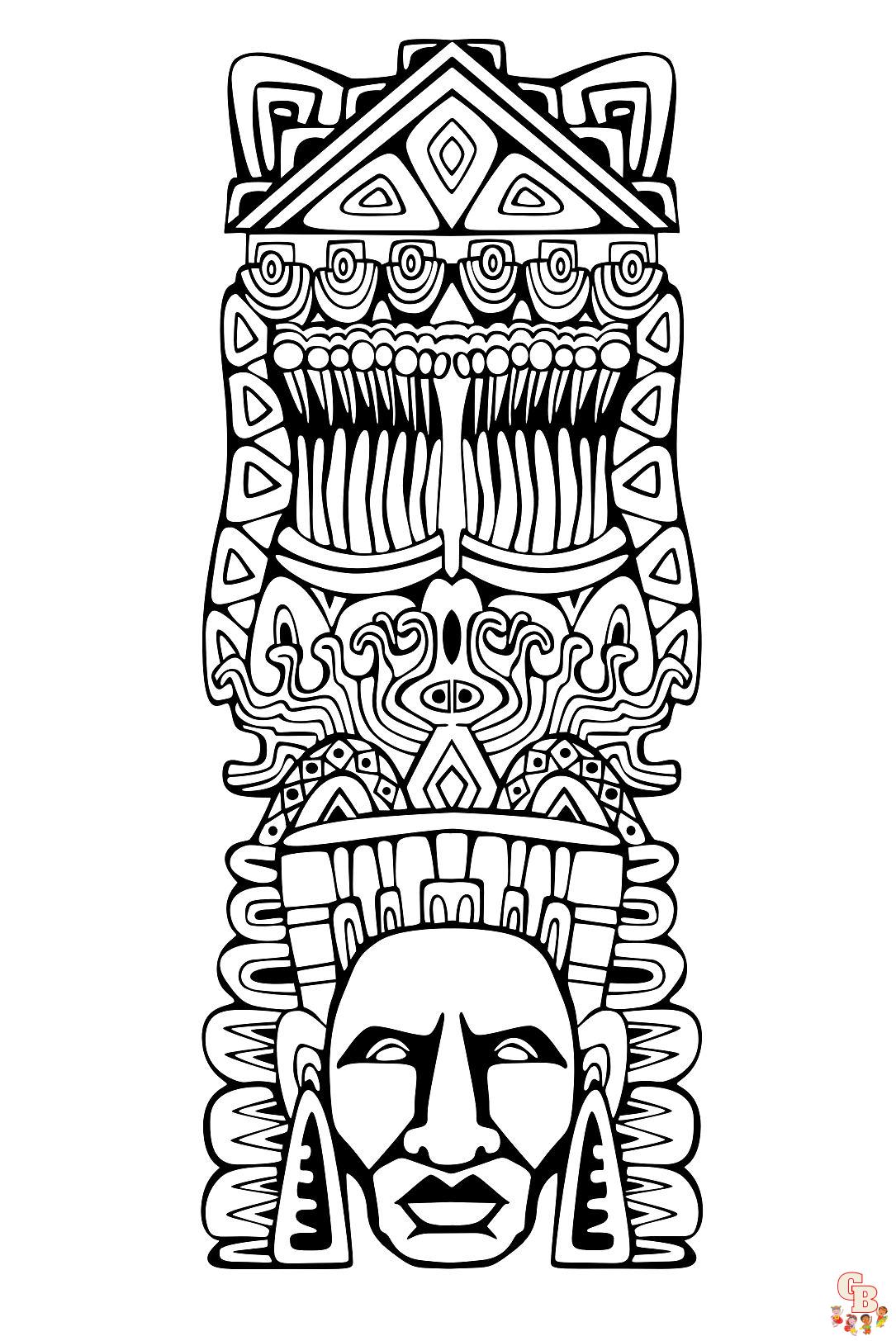 Coloriage Mandala azteque