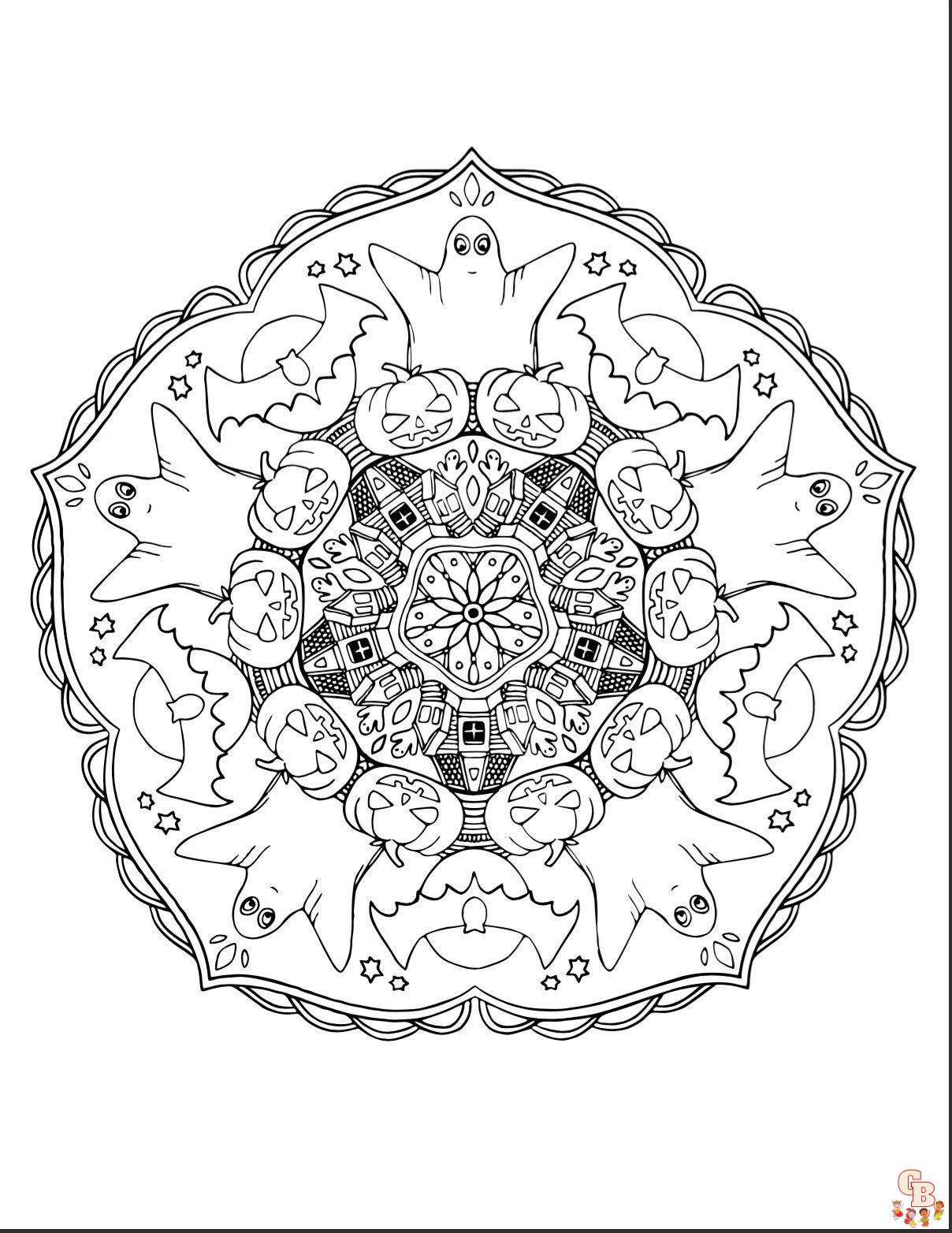 Halloween Mandala coloring page