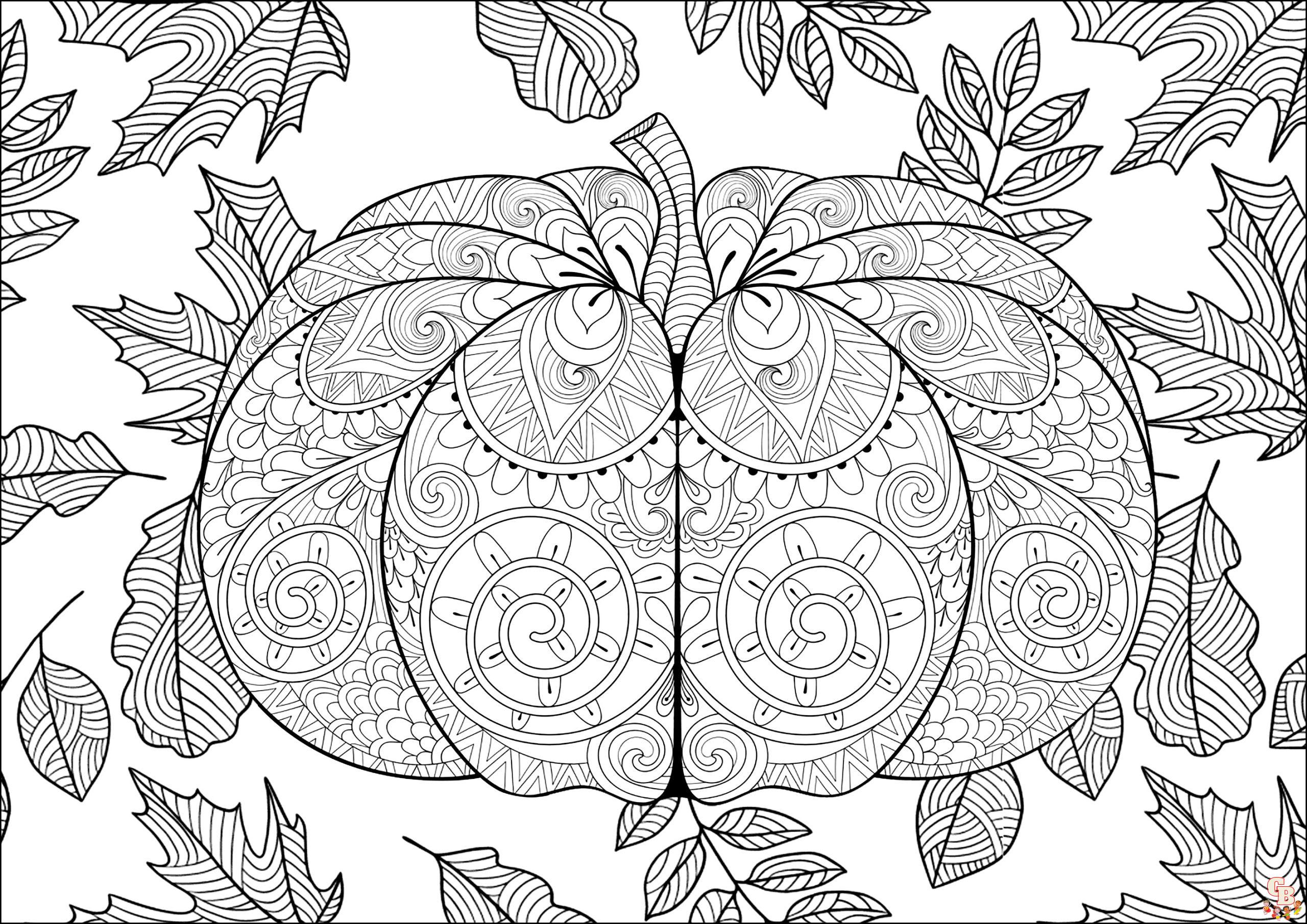 Coloriage Mandala dHalloween avec des citrouilles