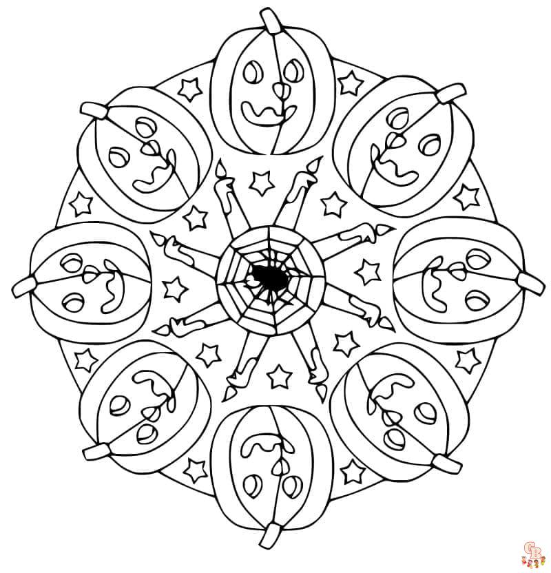 Coloriage Mandala dHalloween pour les maternelles