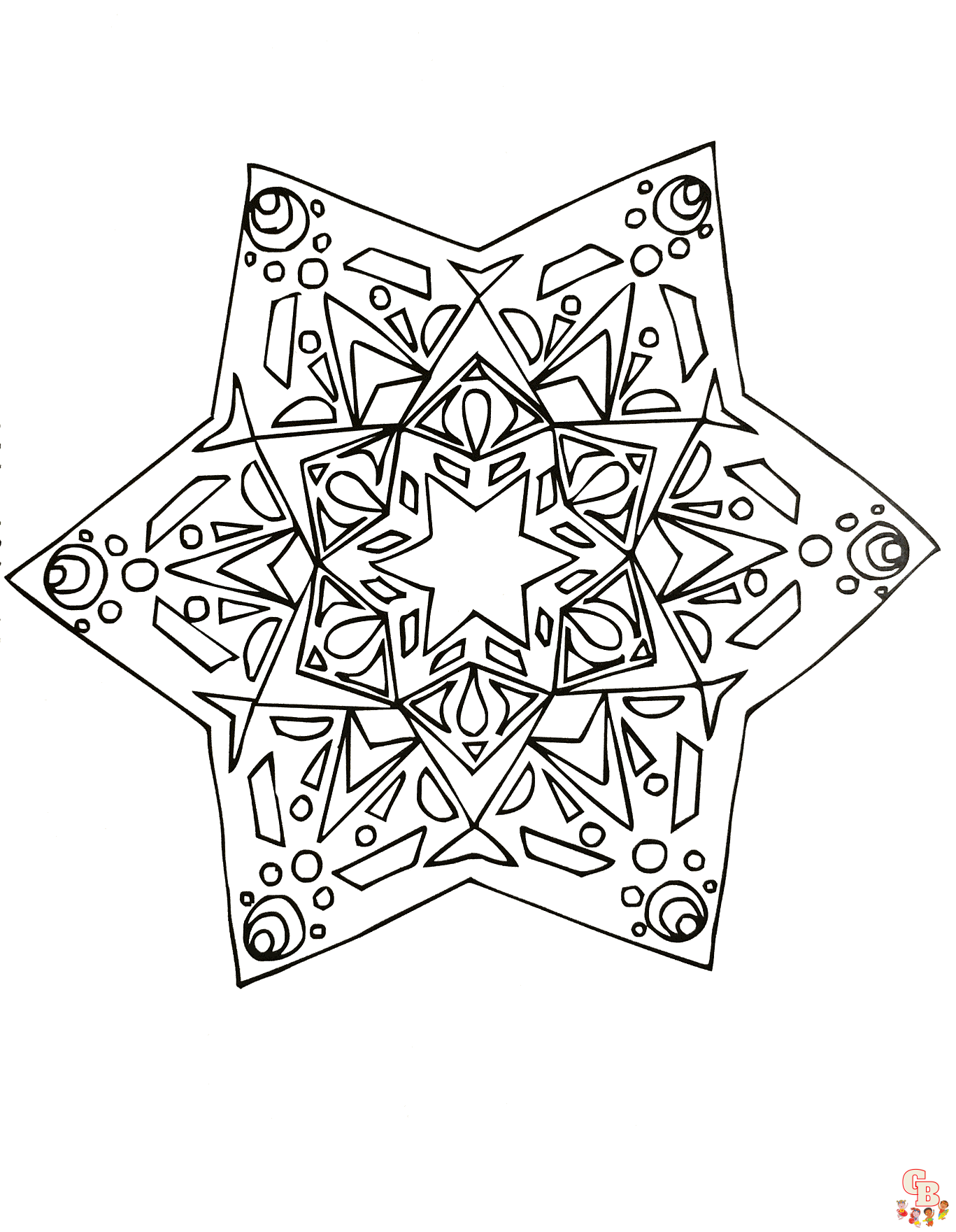 Coloriage Mandala etoile