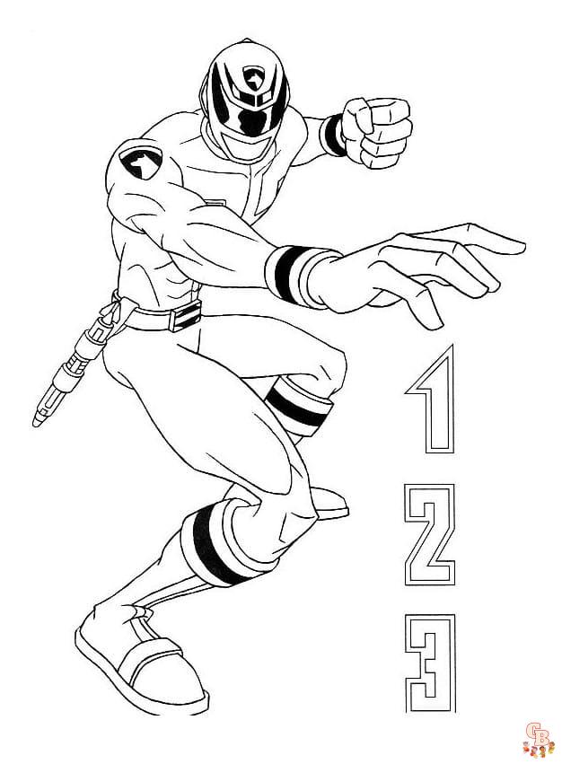 Coloriage Power Ranger dino charge