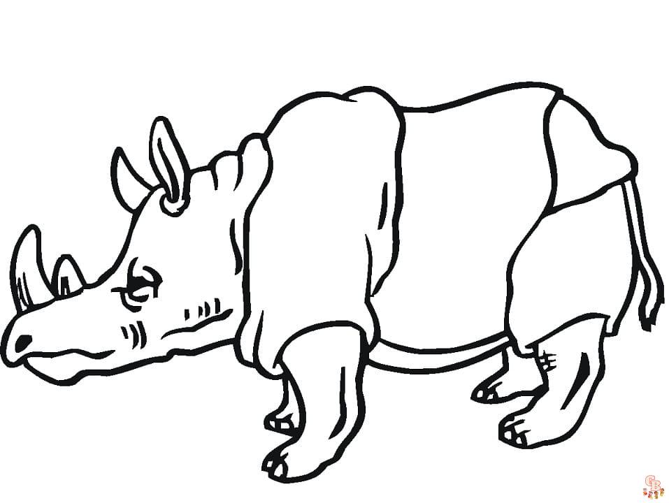 Coloriage Rhinoceros