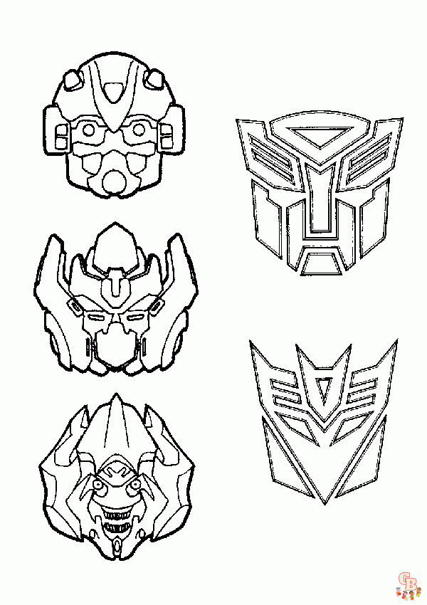 Dibujo de Robots Transformers disfrazados para colorear