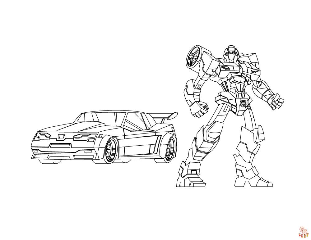 Pagina da colorare di Transformers robot sotto mentite spoglie