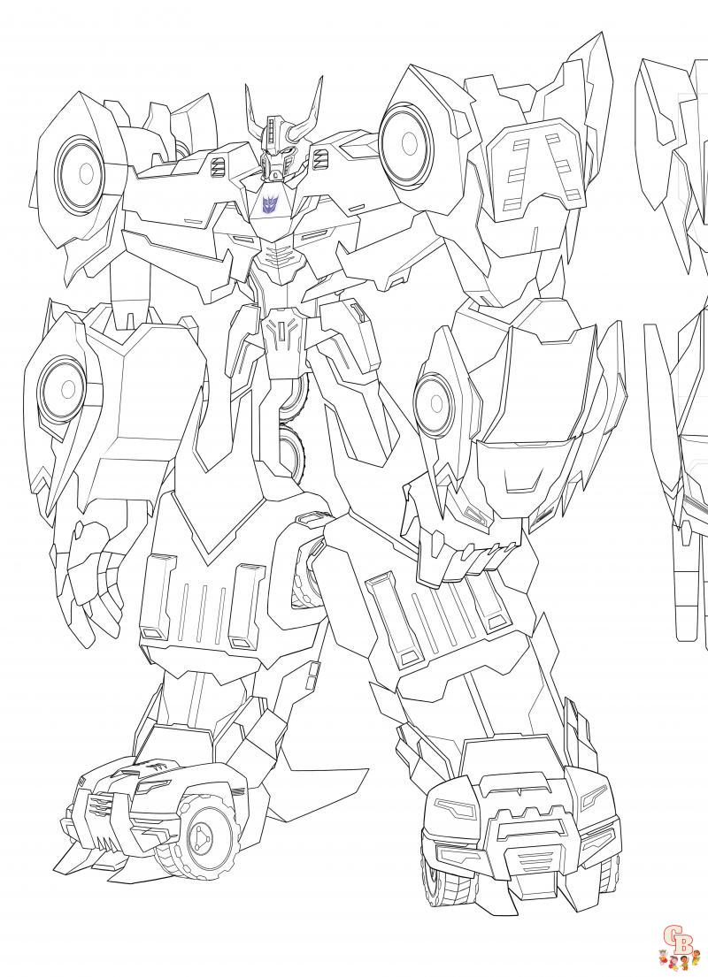 Pagina da colorare di Transformers robot sotto mentite spoglie